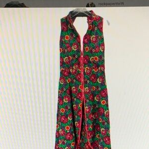 Floral Maxi Dress - Green and Red
